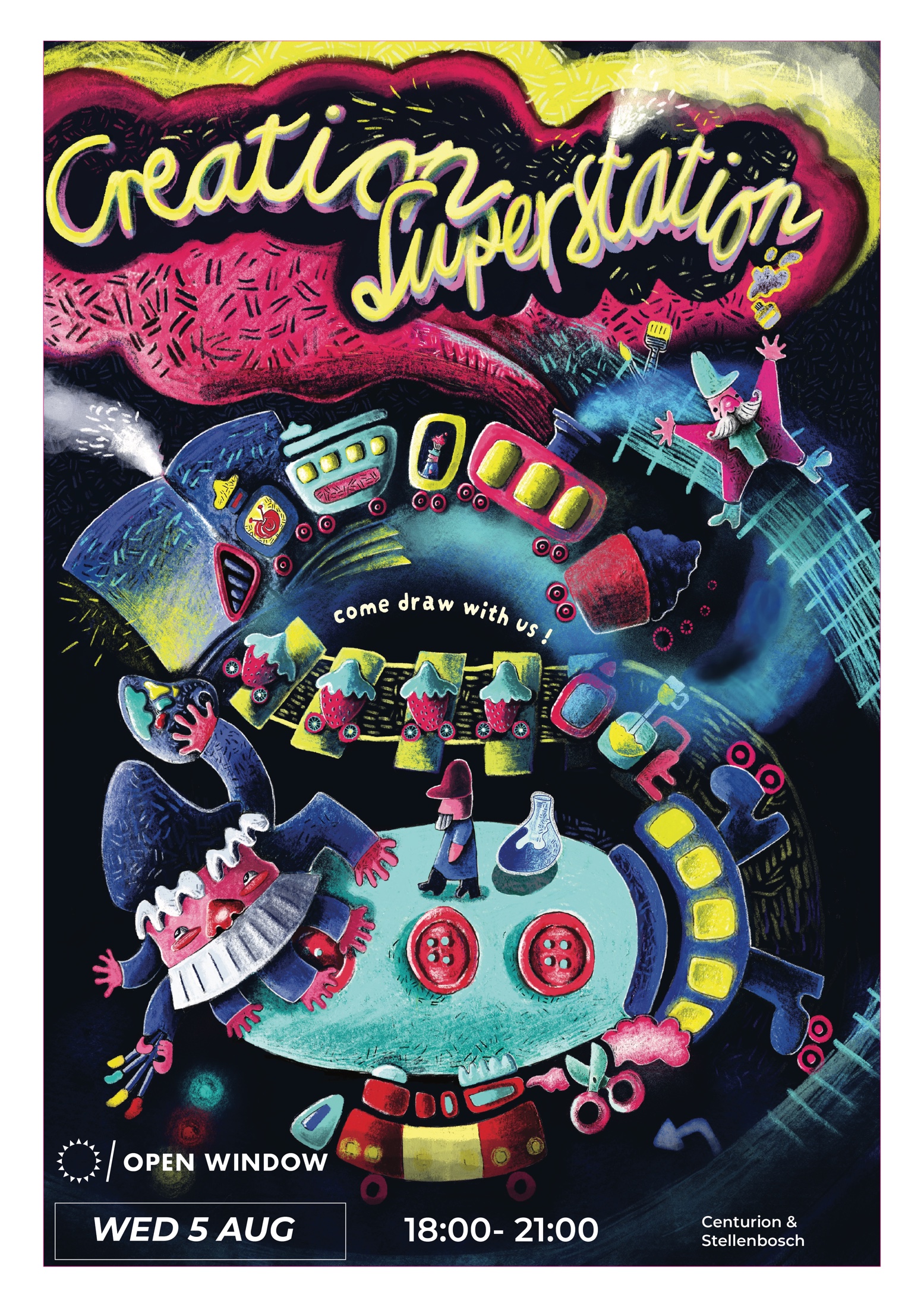 Flat artwork of the Creation Superstation poster