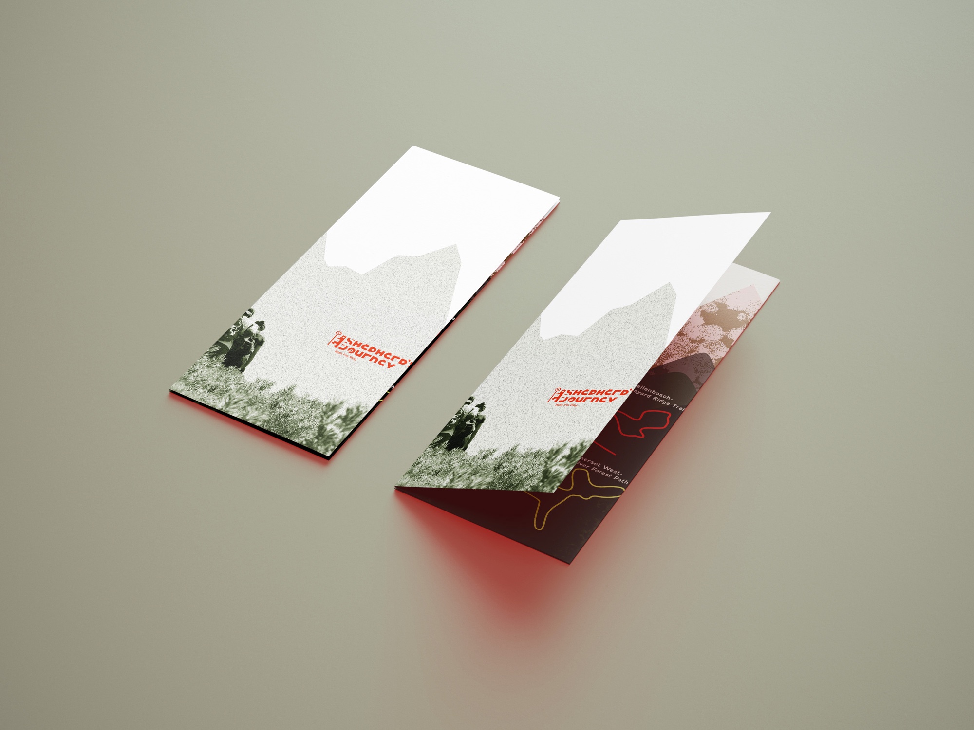Trail brochure trifold, closed and open